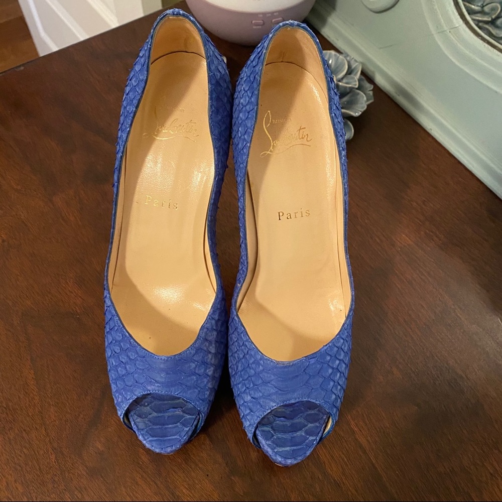 Louboutin python lady peep size 38 1/2 - Picture 4 of 6